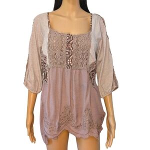 Gimmick's By BKE Dusty Rose Pink Open Back Shirt